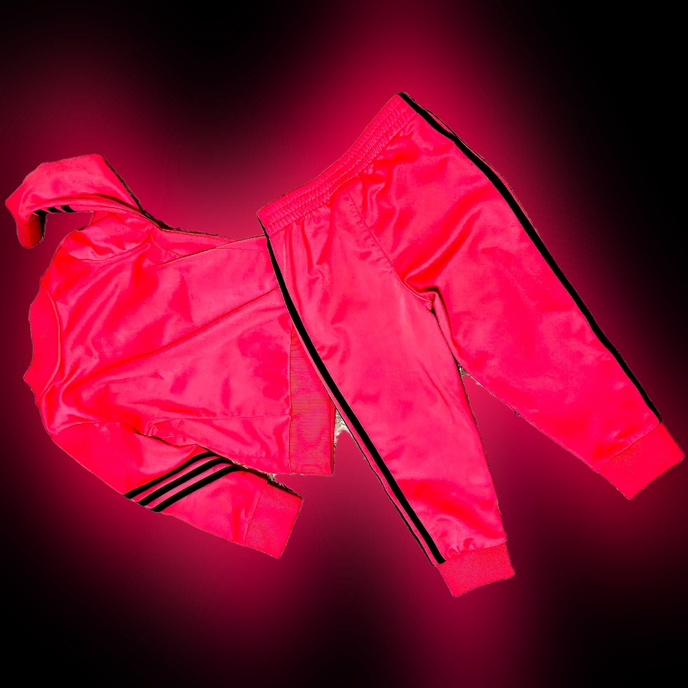 Adidas Kids Pink Tracksuit 18m - Picture 2 of 2